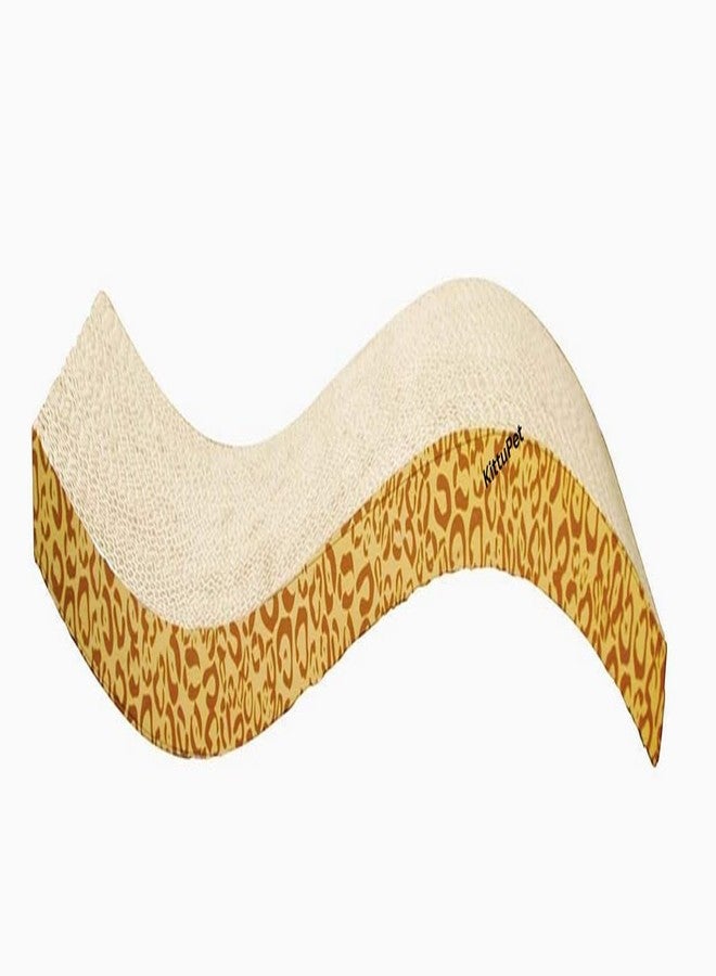 KittuPet Cat Scratcher Cardboard Reversible Scratching Pad Recyclable Corrugated Scratch Toy with Wave Shape Cat Scratch Lounge for Furniture, Pack of 1 - Image 1